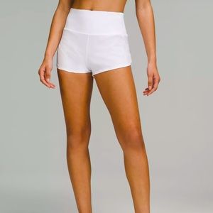 Lululemon lined speed up shorts. Size 4. White